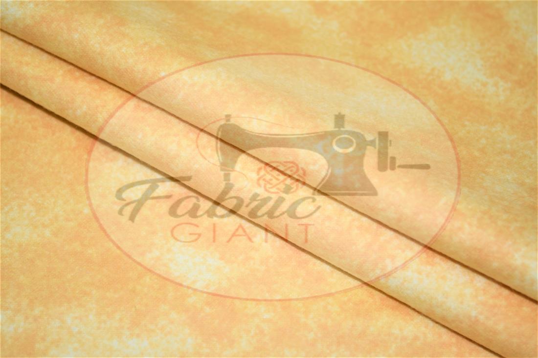 Yellow Brushed Cotton Printed Fabric