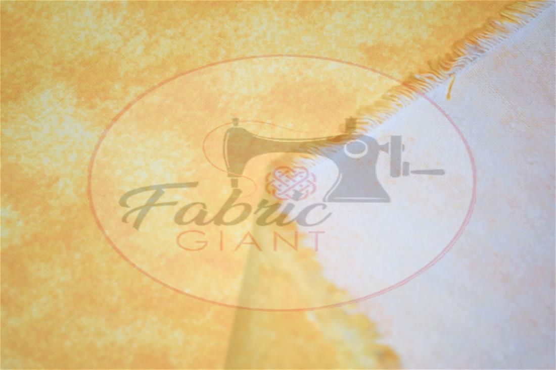 Yellow Brushed Cotton Printed Fabric