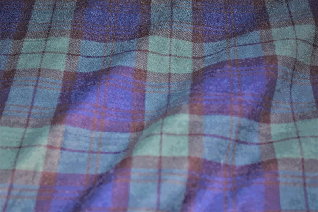 Navy & Green Tartan Printed Soft Brushed Flannel Winceyette 100%…
