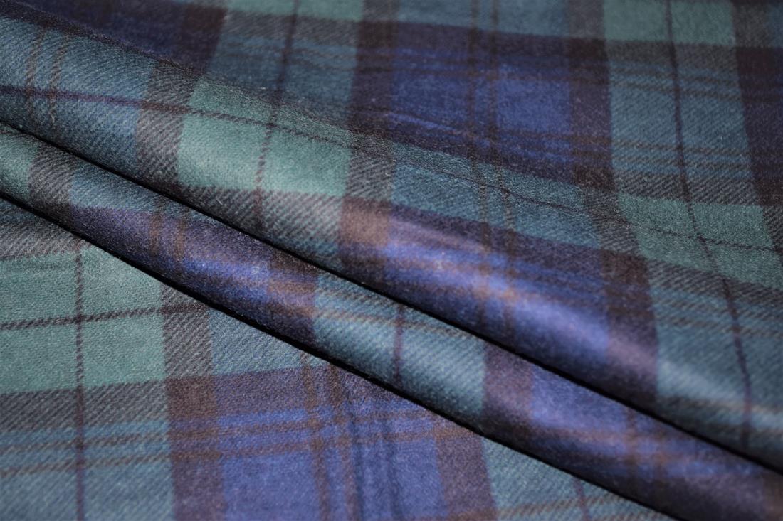 Navy & Green Tartan Printed Soft Brushed Flannel Winceyette 100%…