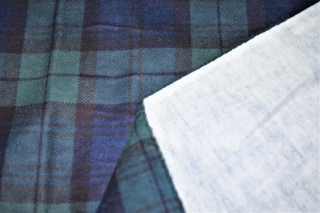 Navy & Green Tartan Printed Soft Brushed Flannel Winceyette 100%…