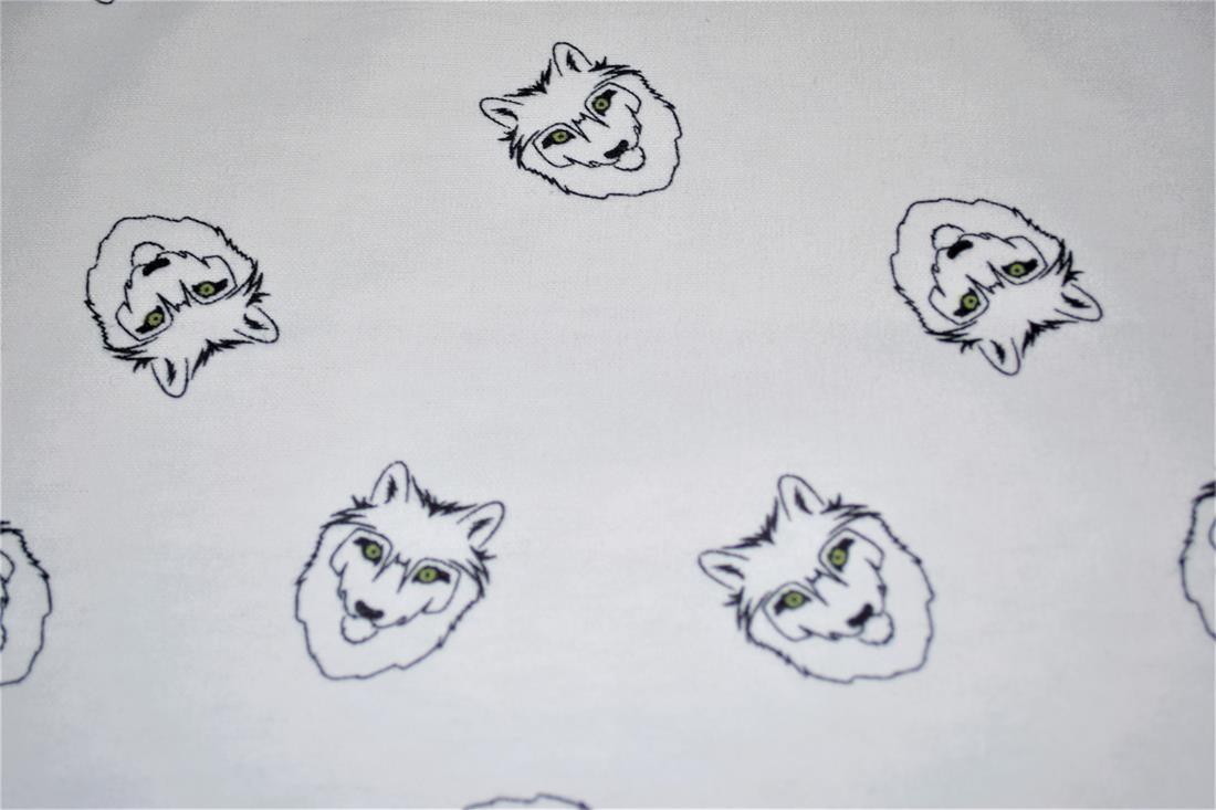 White Brushed Cotton Printed Fabric