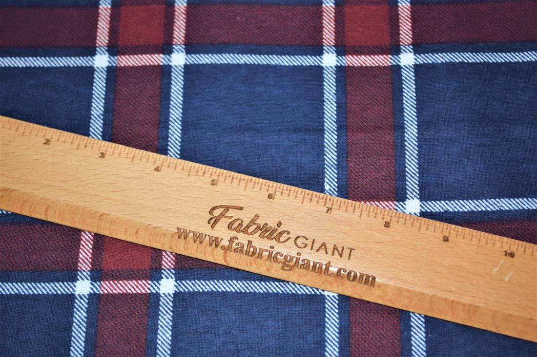 Navy Tartan Printed Soft Brushed Flannel Winceyette 100% Cotton Fabric