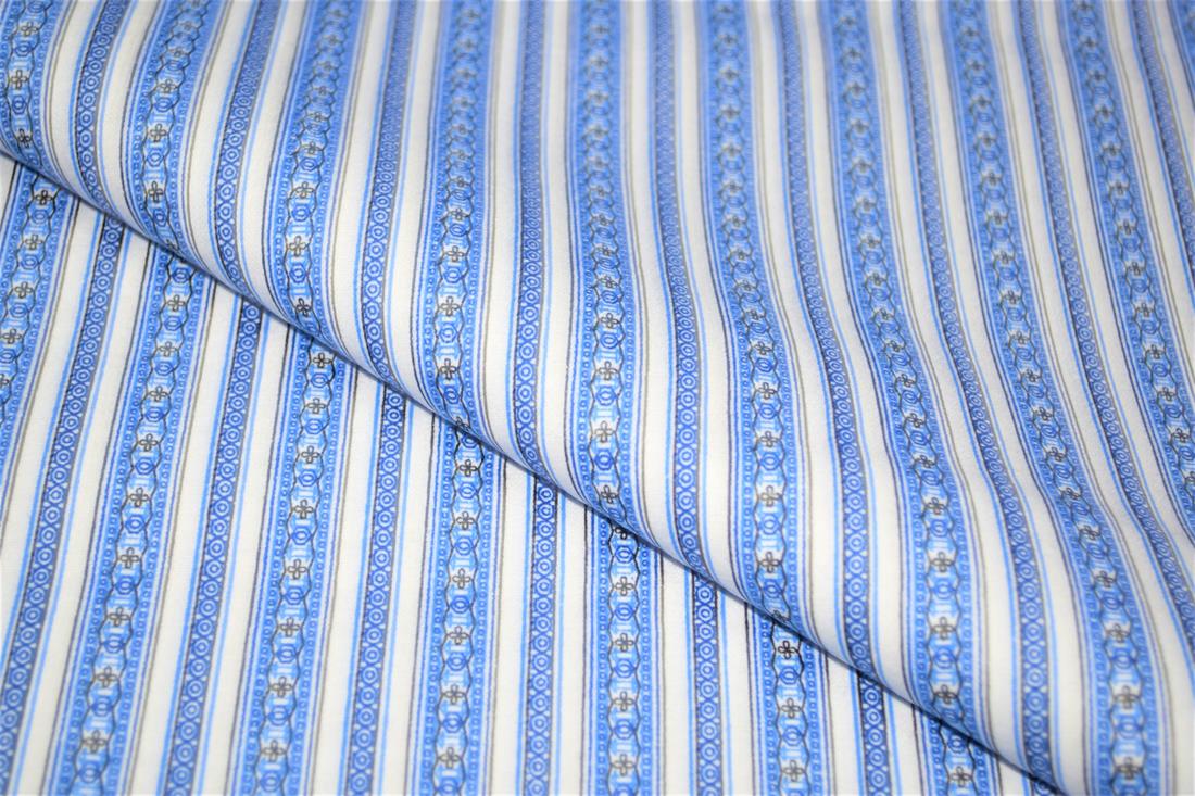 Blue Brushed Flannel Cotton Printed Fabric