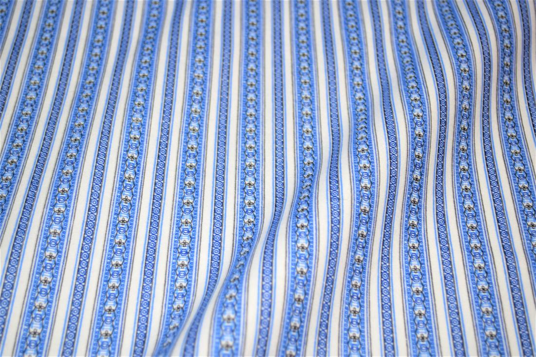 Blue Brushed Flannel Cotton Printed Fabric
