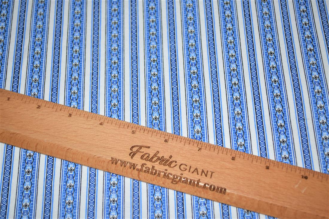 Blue Brushed Flannel Cotton Printed Fabric