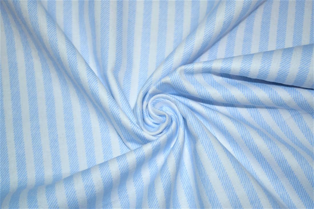 Light Blue Printed 100% Brushed Cotton Fabric