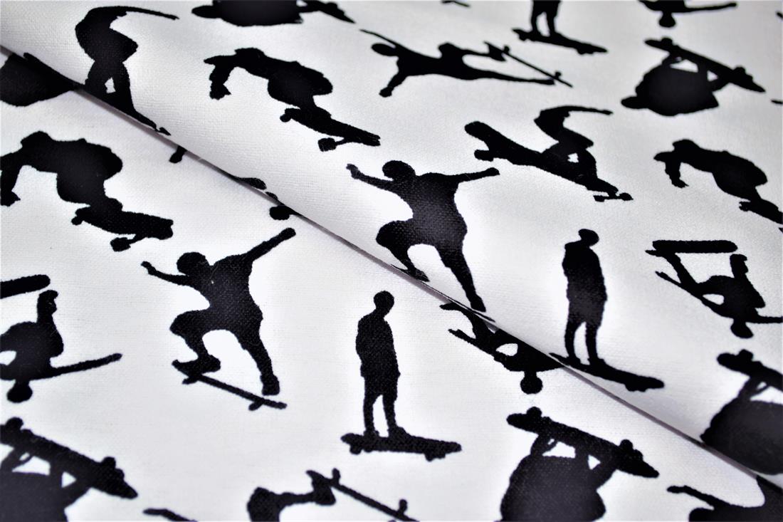 White Brushed Cotton Printed Fabric