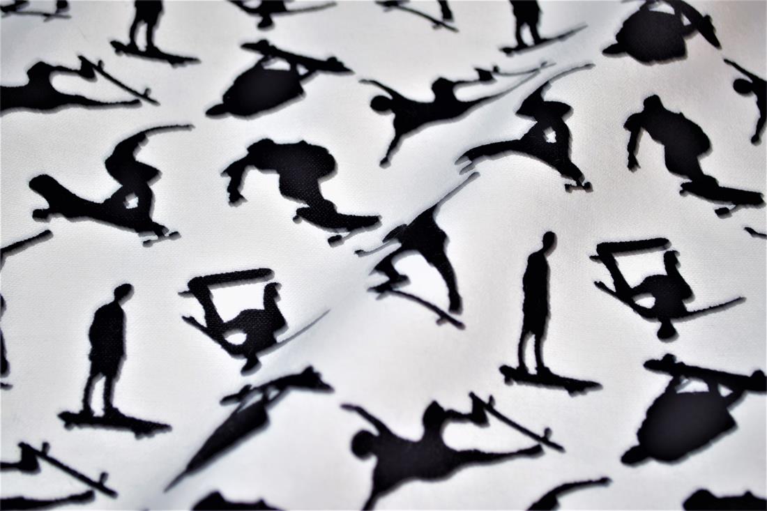 White Brushed Cotton Printed Fabric