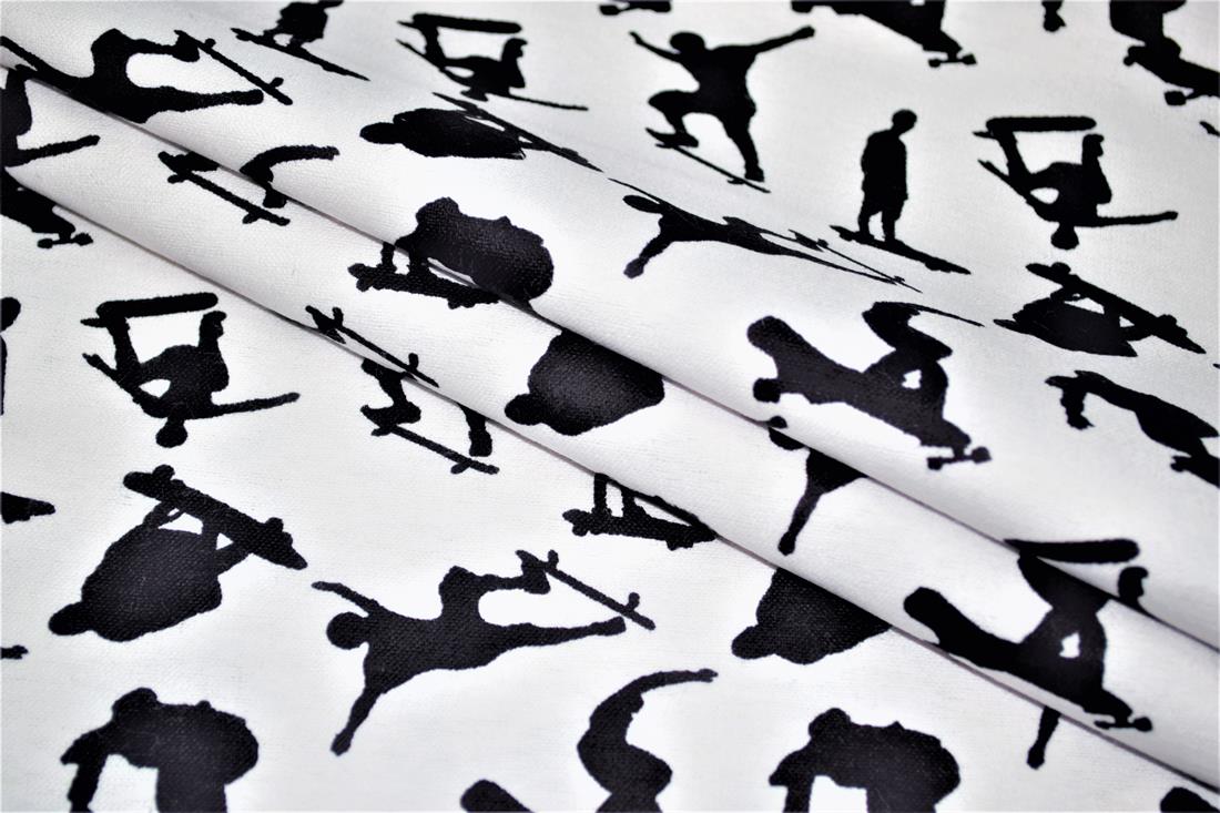 White Brushed Cotton Printed Fabric