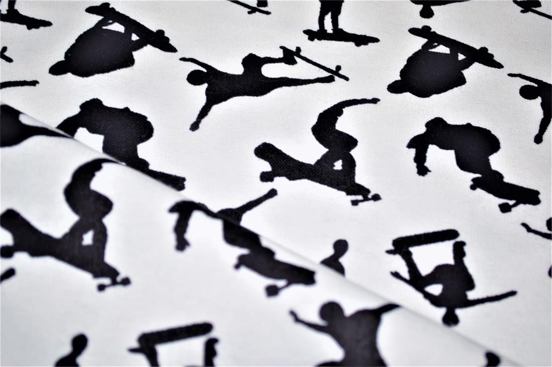 White Brushed Cotton Printed Fabric