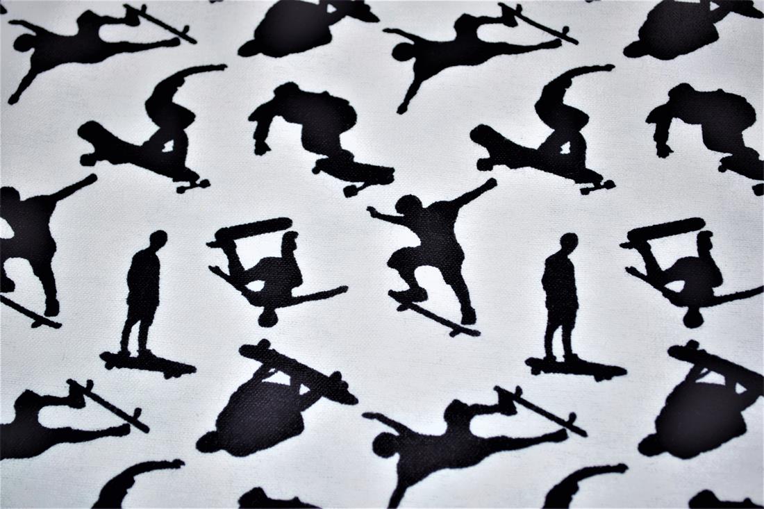White Brushed Cotton Printed Fabric