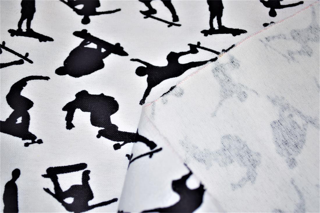 White Brushed Cotton Printed Fabric