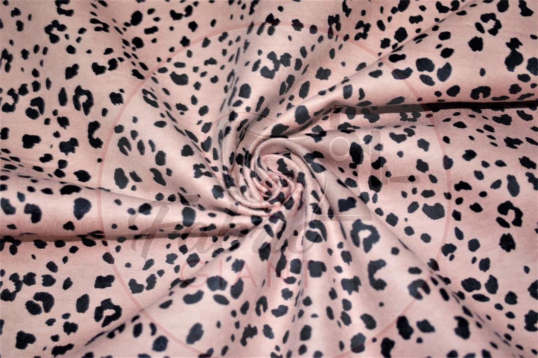 Dusky Pink Cheetah Printed Soft Brushed Flannel Winceyette 100%…