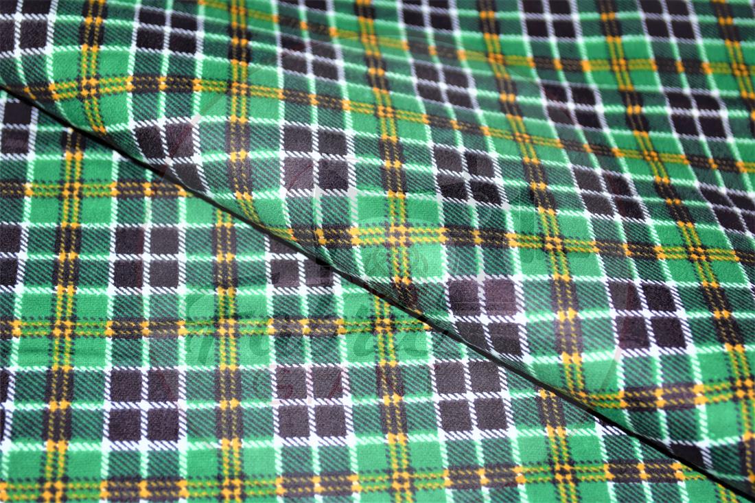 Green Printed Premium 100% Brushed Flannel Fabric High Quality