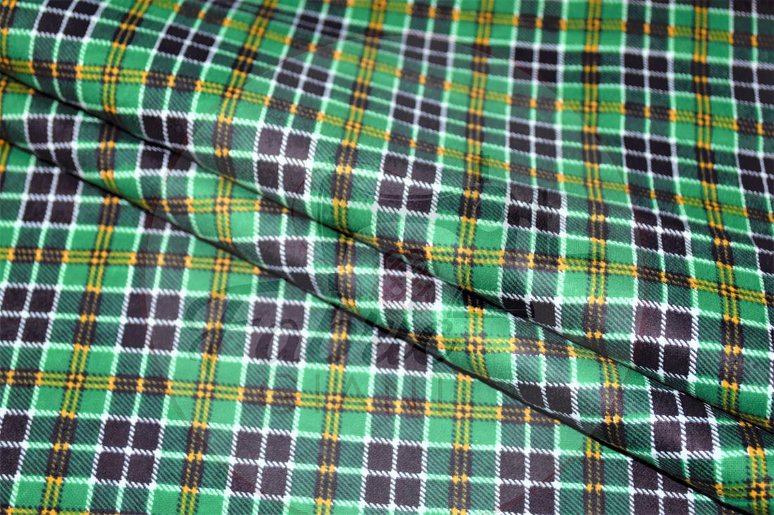 Green Printed Premium 100% Brushed Flannel Fabric High Quality