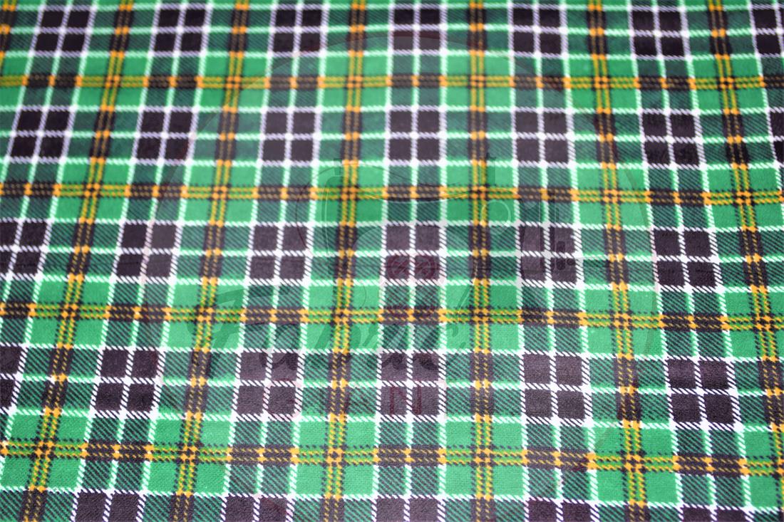 Green Printed Premium 100% Brushed Flannel Fabric High Quality