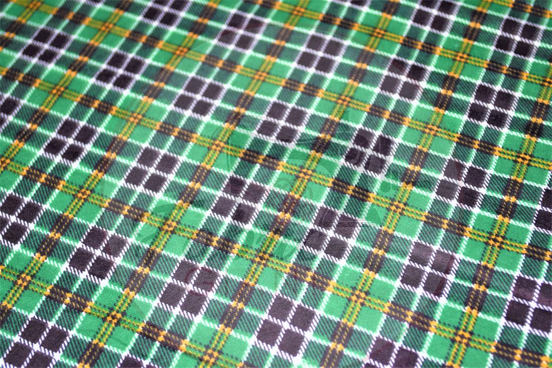 Green Printed Premium 100% Brushed Flannel Fabric High Quality