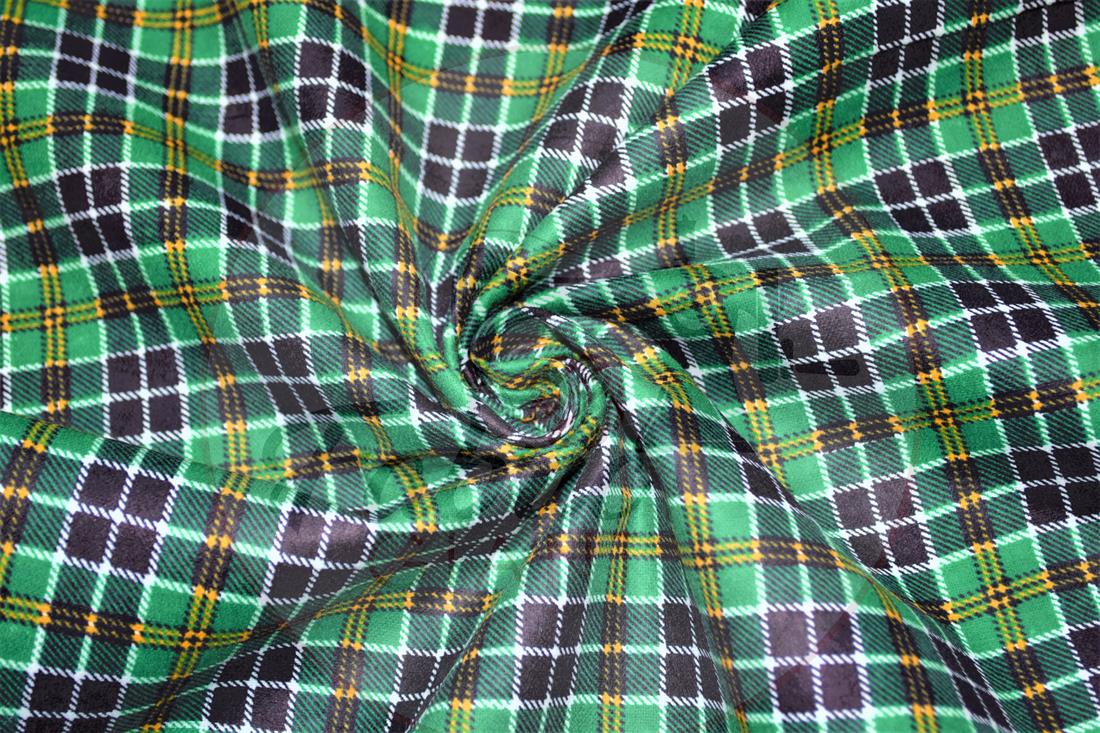 Green Printed Premium 100% Brushed Flannel Fabric High Quality