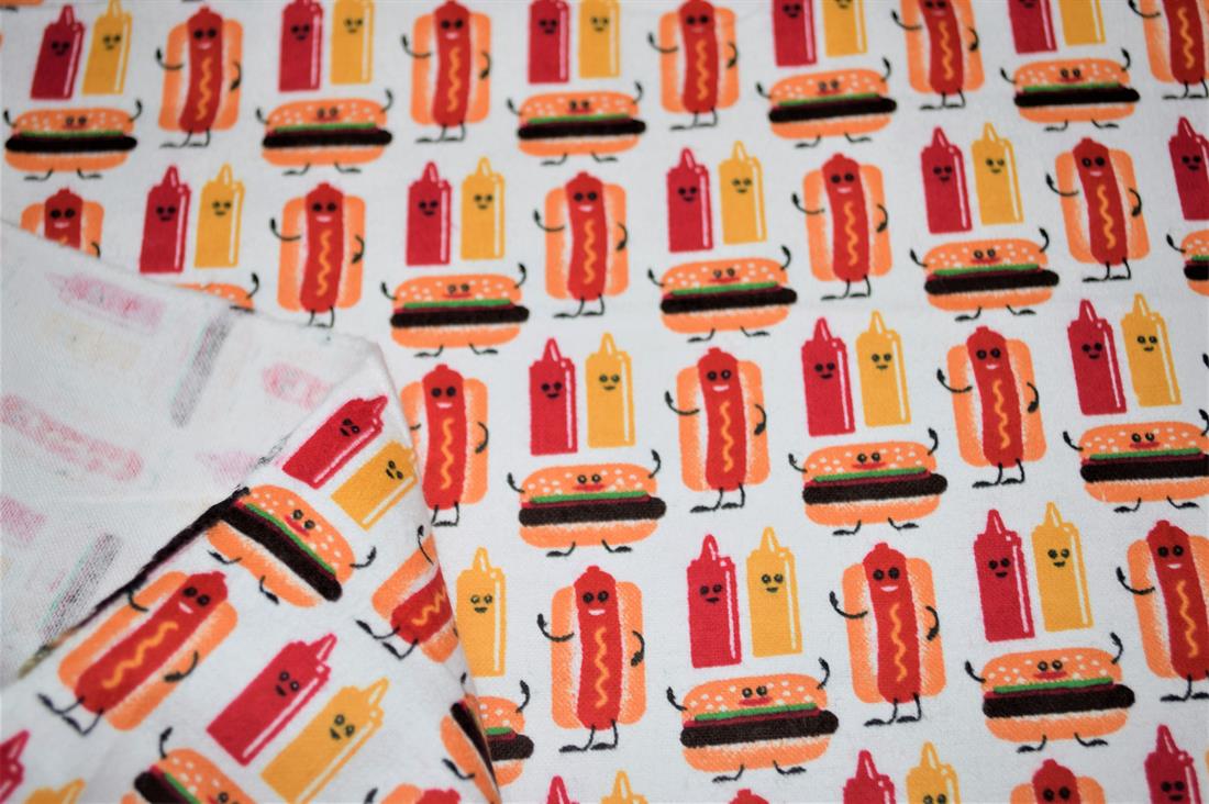 White Printed Premium 100% Brushed Flannel Fabric High Quality