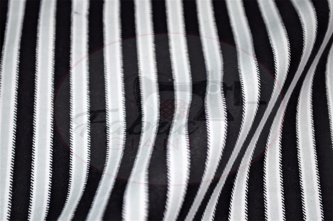 Black & White Strips Brushed Flannel Winceyette 100% Cotton Fabric