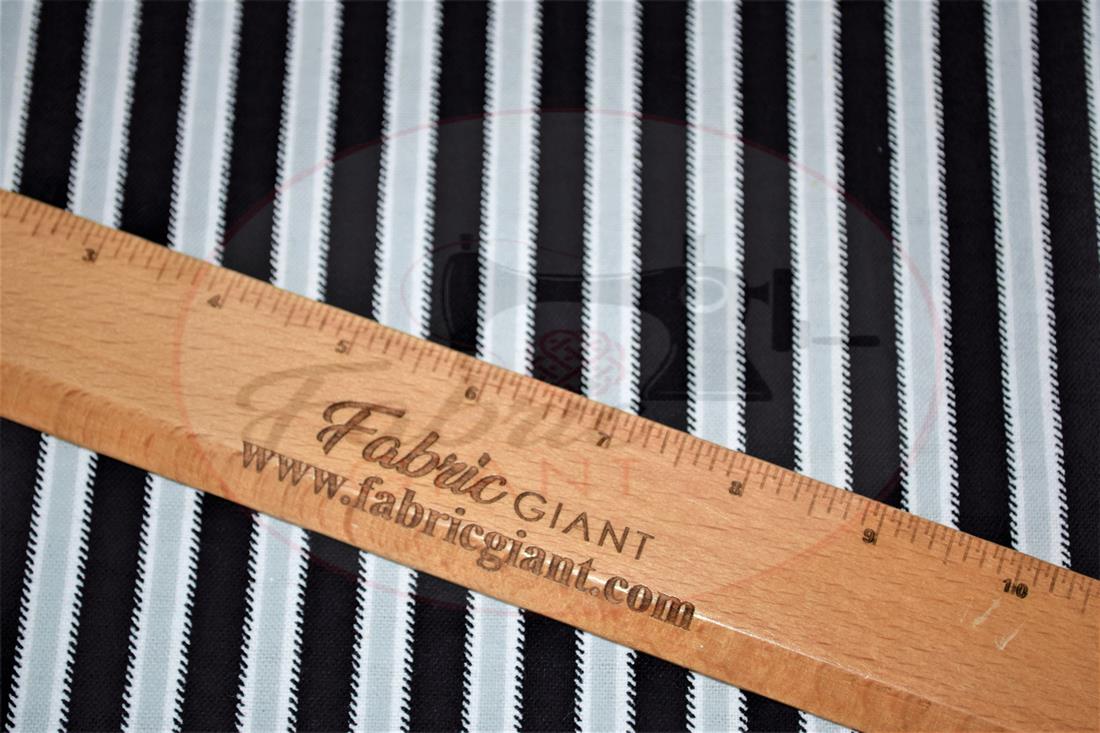 Black & White Strips Brushed Flannel Winceyette 100% Cotton Fabric