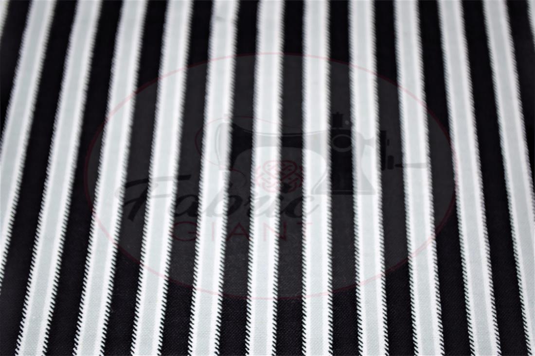 Black & White Strips Brushed Flannel Winceyette 100% Cotton Fabric