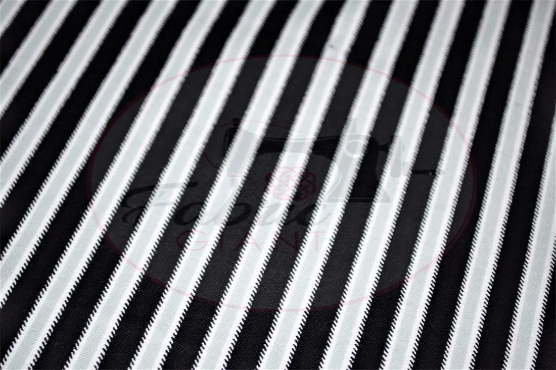 Black & White Strips Brushed Flannel Winceyette 100% Cotton Fabric