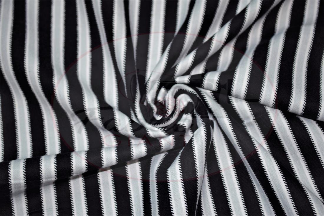 Black & White Strips Brushed Flannel Winceyette 100% Cotton Fabric