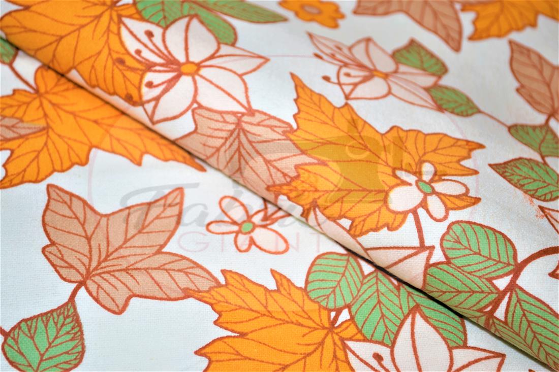 White Printed Soft Brushed Flannel Winceyette 100% Cotton Fabric