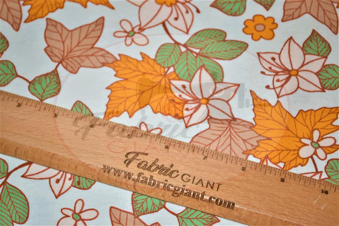 White Printed Soft Brushed Flannel Winceyette 100% Cotton Fabric