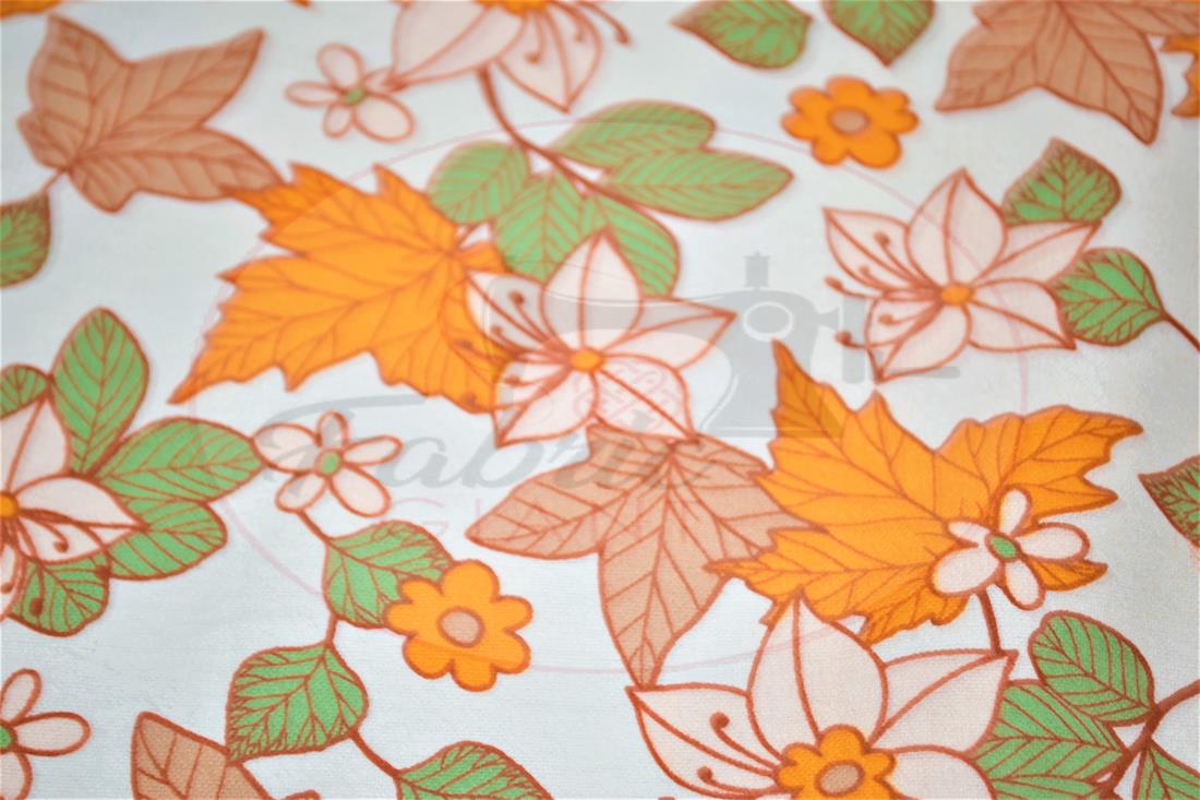 White Printed Soft Brushed Flannel Winceyette 100% Cotton Fabric