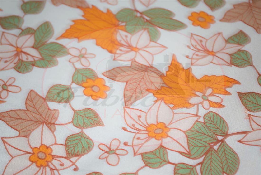 White Printed Soft Brushed Flannel Winceyette 100% Cotton Fabric