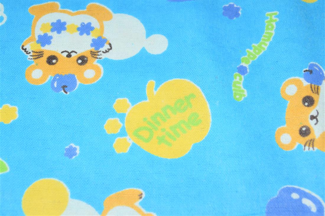 Blue Soft Brushed Flannel 100% Cotton Fabric, Dinner Team Print,High…
