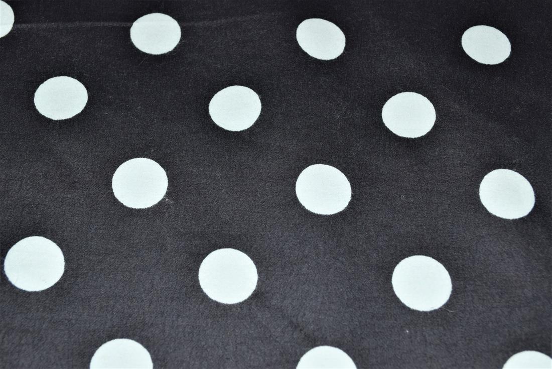 Black Spots Printed Soft Brushed Flannel Winceyette 100% Cotton Fabric