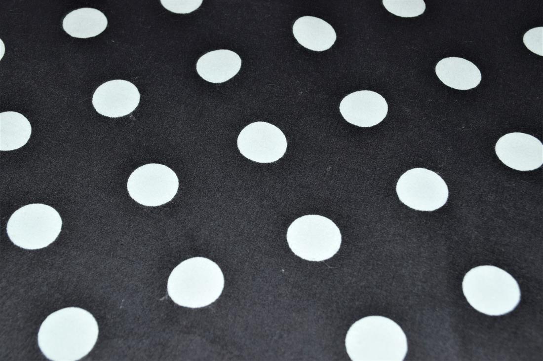 Black Spots Printed Soft Brushed Flannel Winceyette 100% Cotton Fabric