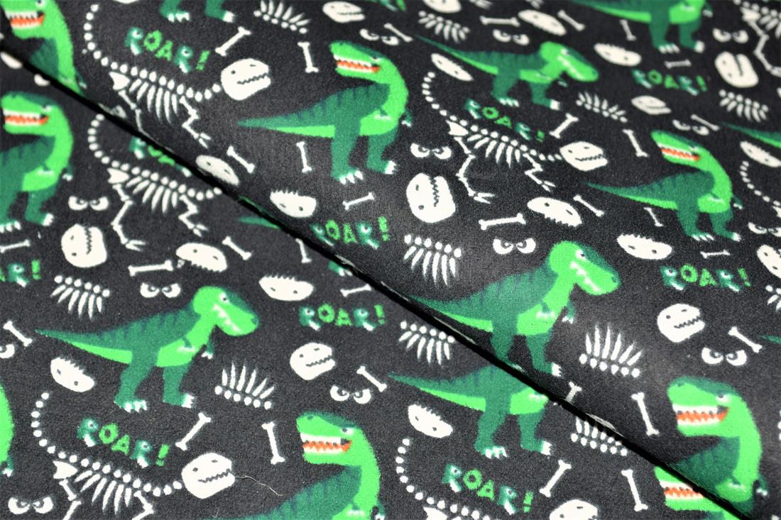 Dino Bones Winceyette Traditionally Printed Brushed Cotton Fabric