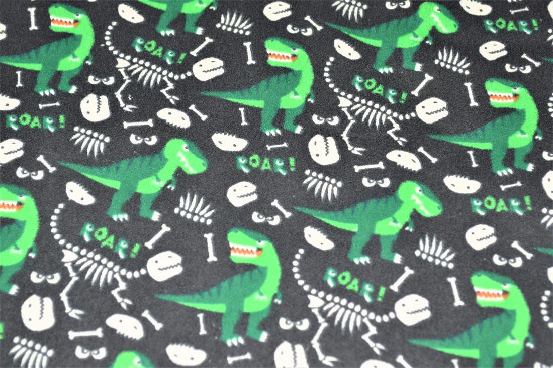 Dino Bones Winceyette Traditionally Printed Brushed Cotton Fabric