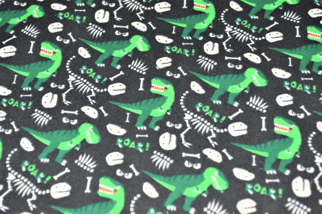 Dino Bones Winceyette Traditionally Printed Brushed Cotton Fabric