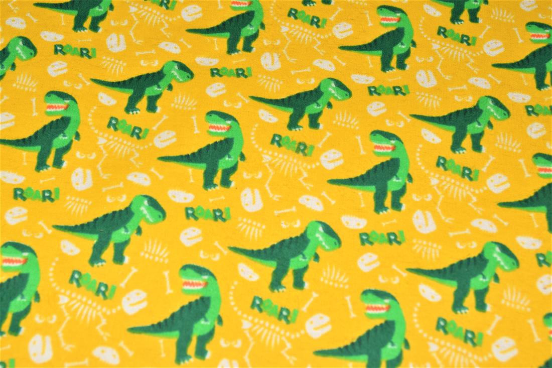 Dino Bones Winceyette Traditionally Printed Brushed Cotton Fabric