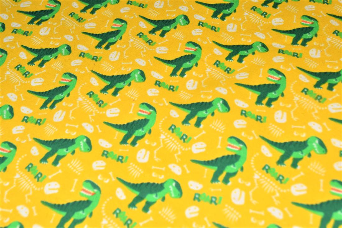 Dino Bones Winceyette Traditionally Printed Brushed Cotton Fabric