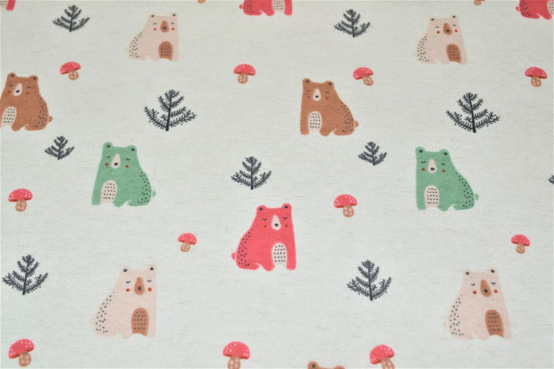 Forest Bears Polycotton Winceyette Is a Mix of Polyester and Cotton…