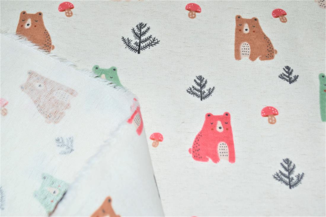 Forest Bears Polycotton Winceyette Is a Mix of Polyester and Cotton…