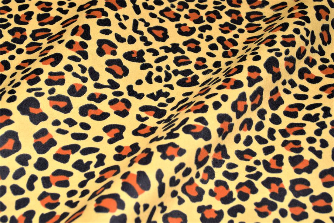 Leopard Polycotton Winceyette Is a Flannelette Fabric