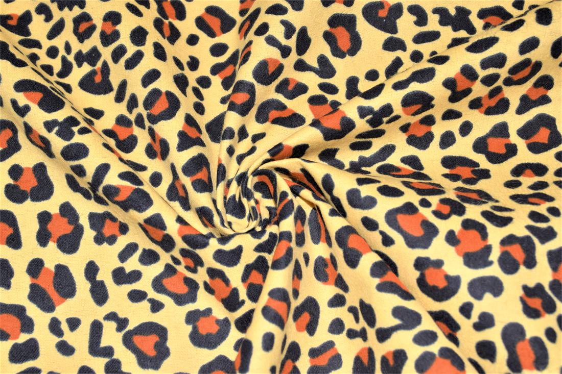 Leopard Polycotton Winceyette Is a Flannelette Fabric