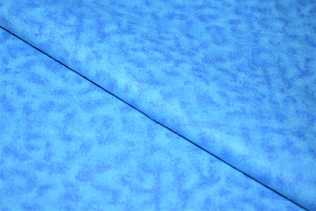 Blue Brushed Cotton Printed Fabric