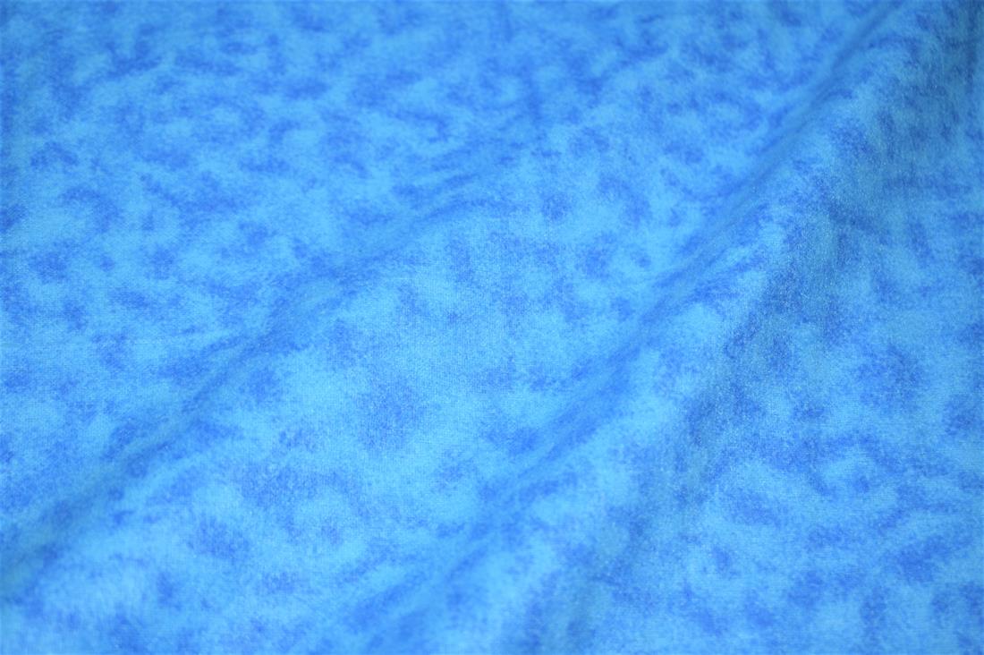 Blue Brushed Cotton Printed Fabric