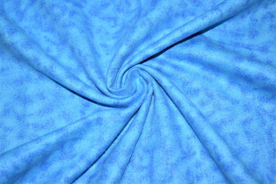 Blue Brushed Cotton Printed Fabric