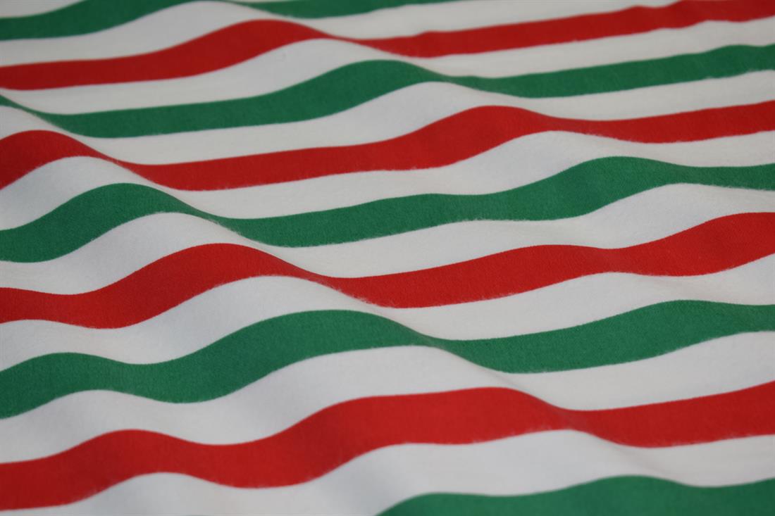 Green & Red Strips Soft Brushed Flannel Winceyette 100% Cotton Fabric