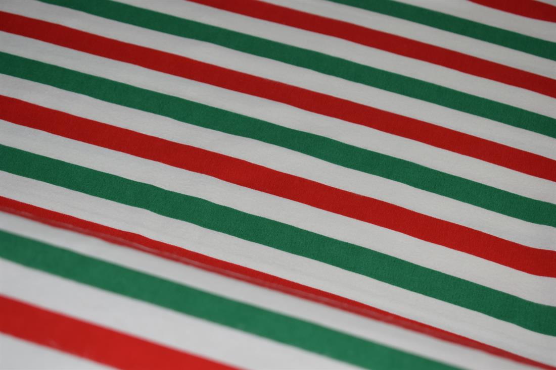 Green & Red Strips Soft Brushed Flannel Winceyette 100% Cotton Fabric